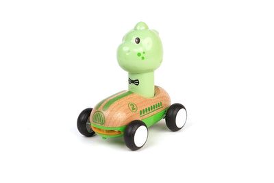 Wanborns - Wooden Press Go Racing Car Dino