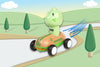 Wanborns - Wooden Press Go Racing Car Dino