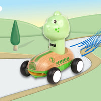 Wanborns - Wooden Press Go Racing Car Dino