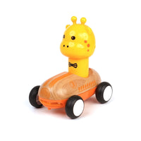 Wanborns - Wooden Press Go Racing Car Giraffe
