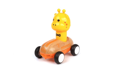Wanborns - Wooden Press Go Racing Car Giraffe