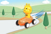 Wanborns - Wooden Press Go Racing Car Giraffe