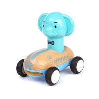 Wanborns - Wooden Press Go Racing Car Elephant