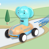 Wanborns - Wooden Press Go Racing Car Elephant