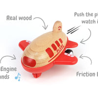 Wanborns - Wooden Mini Plane Assorted Colours
