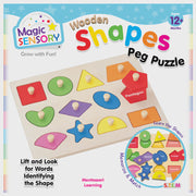 Magic Sensory - Wooden Shapes Peg Puzzle