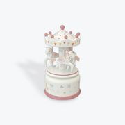 Wooden Horse Music Carousel Small White/Pink