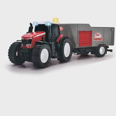 Dickie Toys - Light & Sound Massey Ferguson Farm Trailer