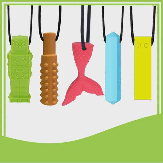 Silicone Chewable Necklace Set of 5