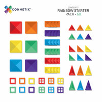 Connetix Tiles - Rainbow Starter Pack 60 piece