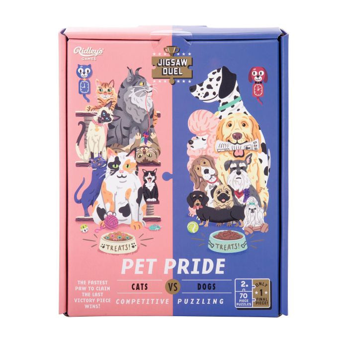 Ridley's Games - Puzzle Jigsaw Duel 71 piece Pet Pride Cats vs Dogs