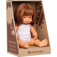 Miniland Dolls - 38cm Caucasian Girl Red Hair Boxed