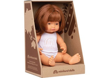 Miniland Dolls - 38cm Caucasian Girl Red Hair Boxed