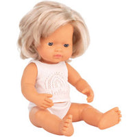 Miniland Dolls - 38cm Caucasian Girl Blonde Boxed