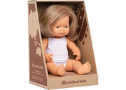 Miniland Dolls - 38cm Caucasian Girl Dark Blonde Boxed