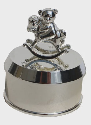 Pewter Teddy Trinket Music Box