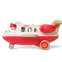 Wanborns - Light & Sound Wooden Airplane Assorted Colours