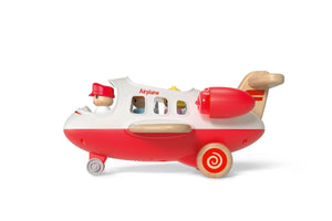 Wanborns - Light & Sound Wooden Airplane Assorted Colours