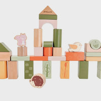 Viga - PolarB Wooden Blocks 50 piece Green Forest