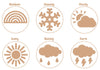 EC - Wooden Dough Stamps Weather 6 piece