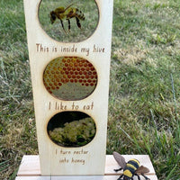 5 Little Bears - In The Garden Ecosystem Honey Bee with FREE Timber Stand