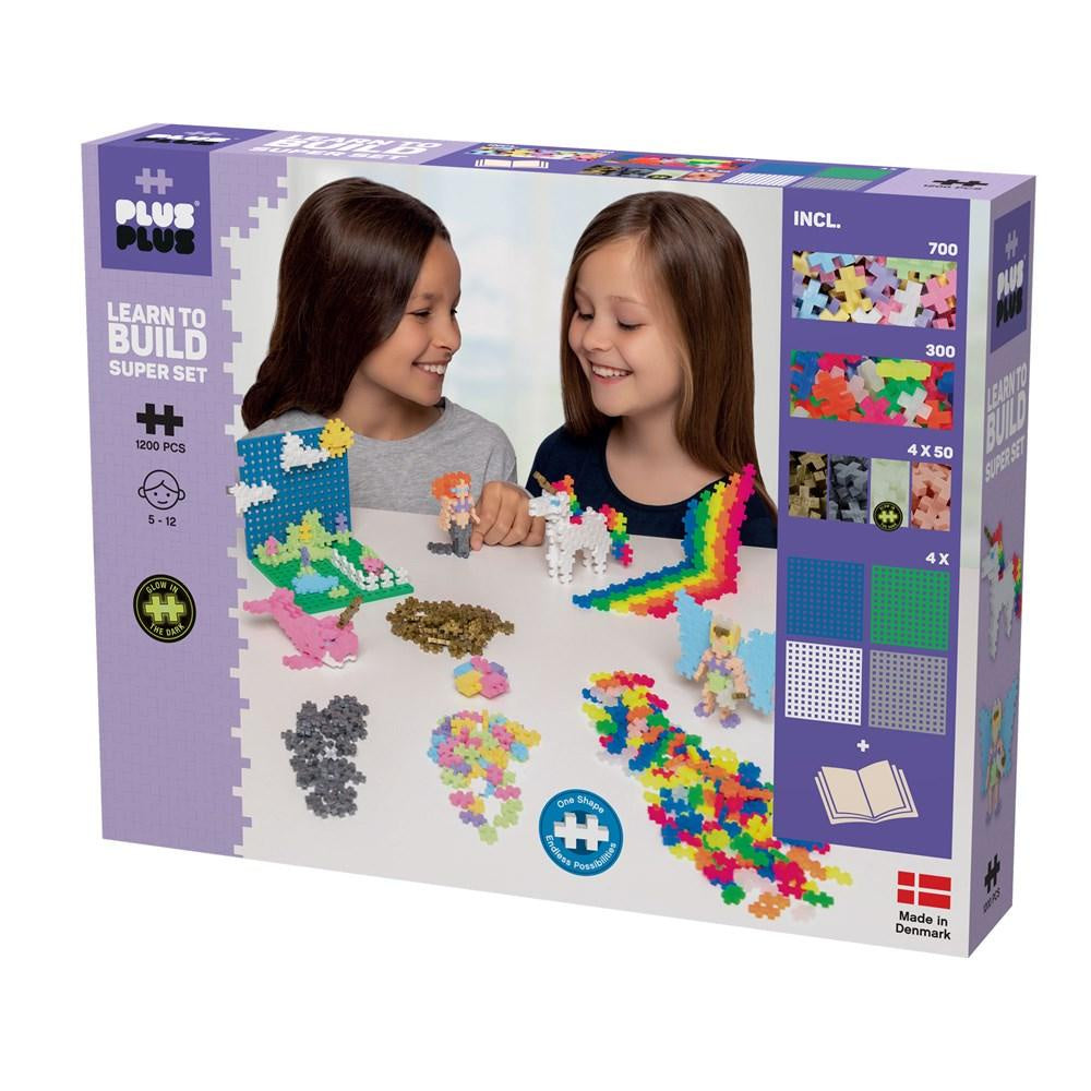 Plus Plus - Learn To Build Super Set Pastel 1200 Piece