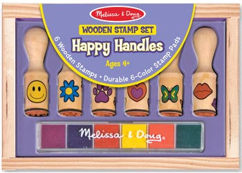 Melissa And Doug - Wooden Stamp Set Happy Handles