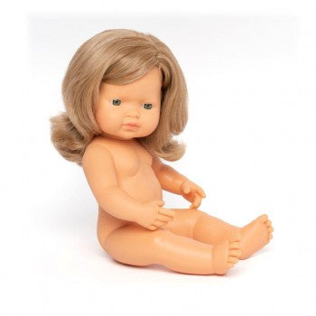 Miniland Dolls - 38cm Caucasian Girl Dark Blond