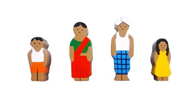 Sri Toys - Wooden Family Indian