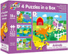 Galt - 4 Puzzles in a Box Animals