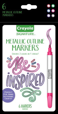 Crayola - Metallic Outline Markers 6 piece