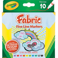 Crayola - Fabric Fine Line Markers 10 piece