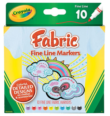 Crayola - Fabric Fine Line Markers 10 piece