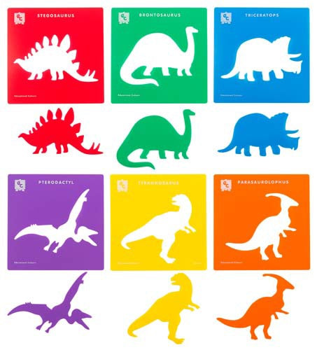 Ec - Stencils Dinosaur 6 Piece