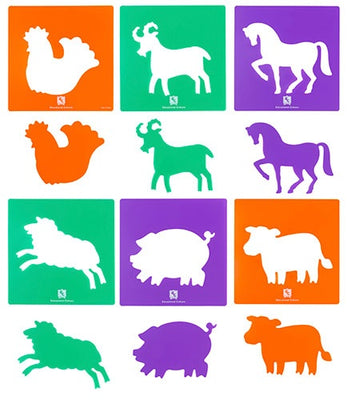 EC - Stencils Farmyard Animal 6 Piece