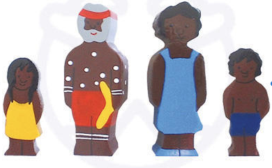 Sri Toys - Wooden Family Aboriginal
