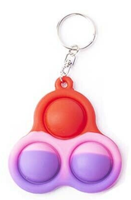 3 Dimple Pop It Sensory Fidget Toy Keychain Multicoloured