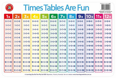 LCBF - Placemat Times Table are Fun