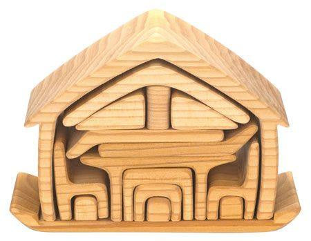 Gluckskafer - Wooden Blocks All-in House Natural
