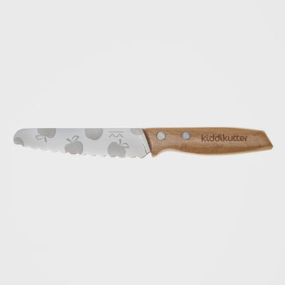 Kiddikutter - Child Safe Knife Wooden Handle with Apple Etching