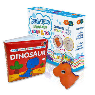 Buddy & Barney - Colour Change Bath Book And Toy Dinosaur