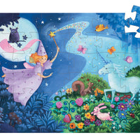 Djeco - Silhouette Puzzle 36 Piece Fairy And Unicorn