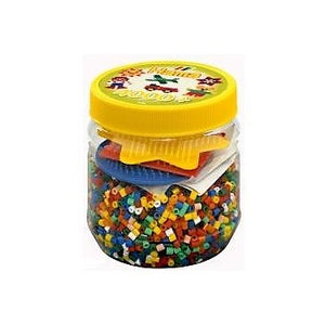 Hama - Beads Tub 4000 Piece And 3 Boards Yellow