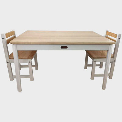 Tikk Tokk - Little Boss Table And Chair Set Rectangle 3 Piece White