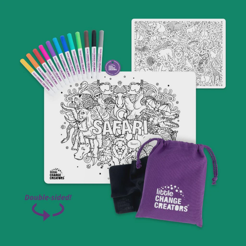 Little Change Creators - Re-Fun-Able Reusable Colouring Set Safari