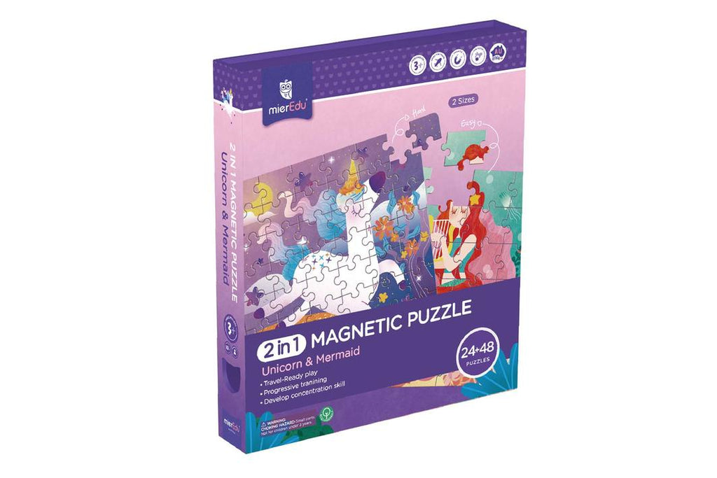 MierEdu - 2 in 1 Magnetic Puzzle Unicorn & Mermaid