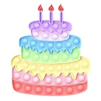 Bubble Pop It Fidget Toy Pastel Rainbow Cake