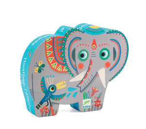 Djeco - Silhouette Puzzle 24 Piece Haathee Asian Elephant