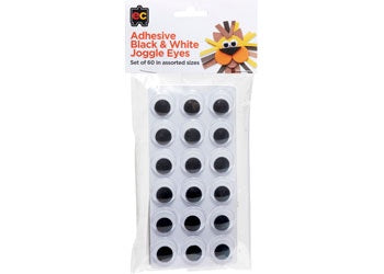 EC - Adhesive Joggle Eyes Black & White