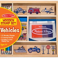 Melissa And Doug - Wooden Stamp Set Vehicles